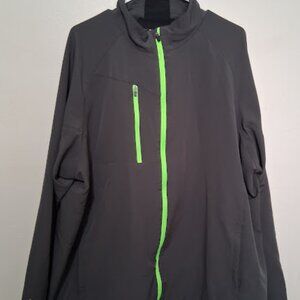Sun Mountain Men’s Thermal Wear Full-Zip Golf Jacket - Gray/Neon Green - 2XL